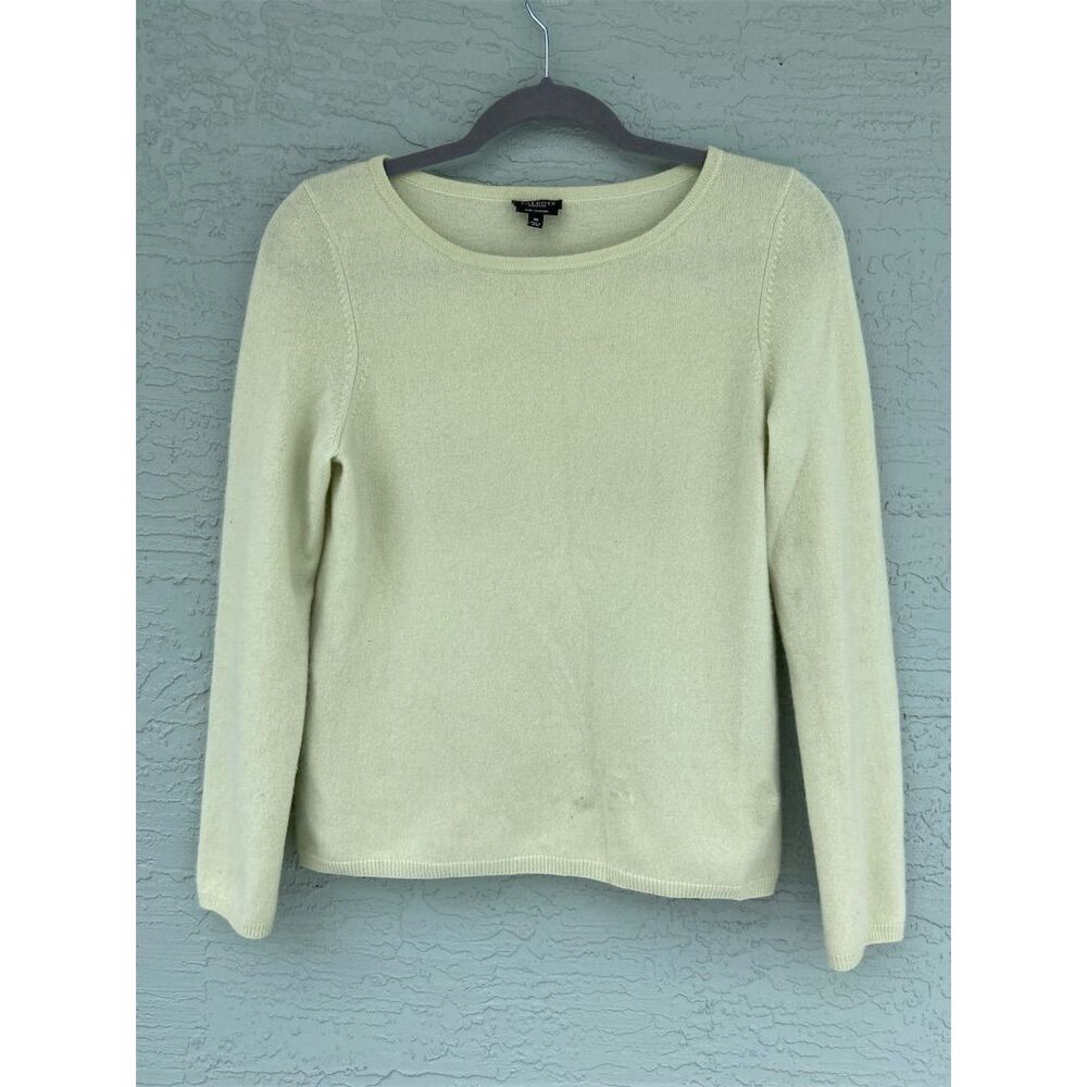 Talbots Women's Standard Cashmere Pullover Sweater M Light Green Long Sleeve